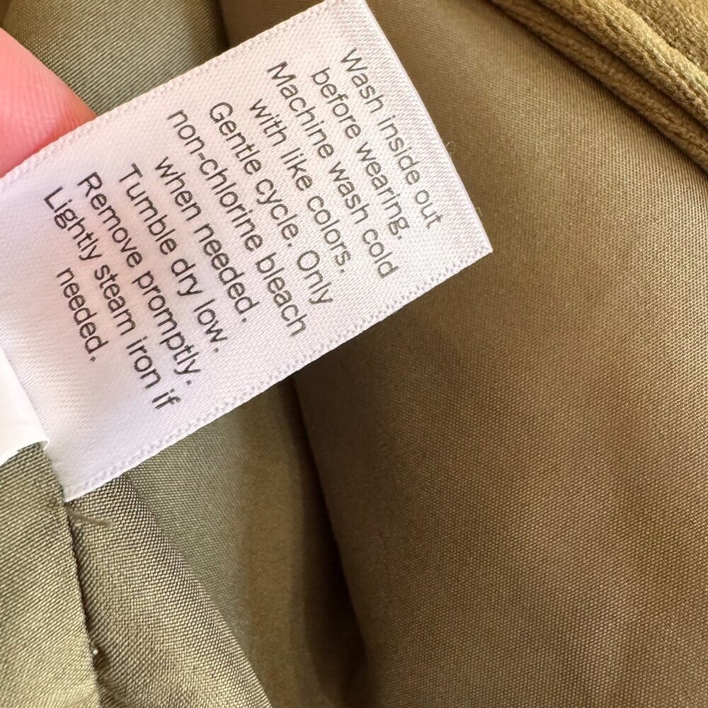 Lauren Conrad Olive Green Velvet Moto Biker Jacket Fall Holiday Outerwear Small - Picture 5 of 6